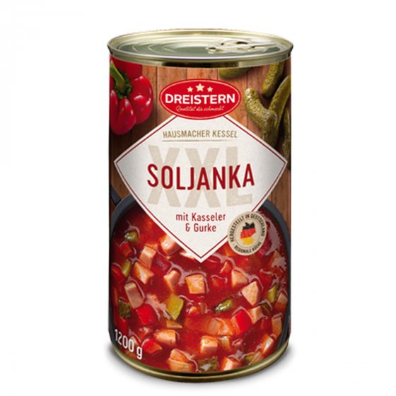 Dreistern Soljanka mit Kasseler und Gurken extra viel Einlage 1200g 