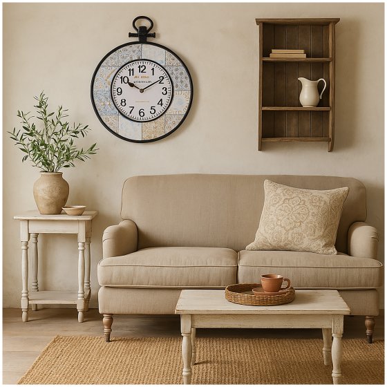 Stilvolle analoge Wanduhr im Vintage Design Ø40 cm 