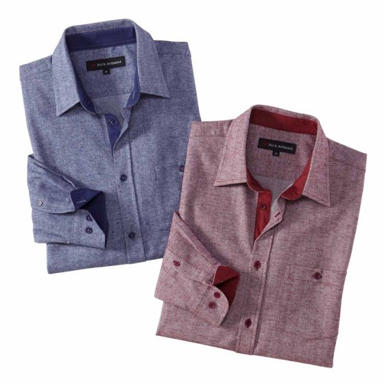 Aktuelles Flanellhemd im Set 3XL (47/48) | Blau#Rot