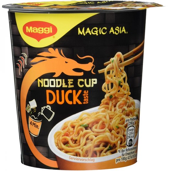 Maggi Magic Asia Noodle Cup Duck Snack mit Entengeschmack 65g 