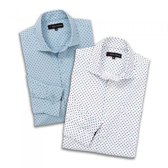 MILANO-Stretchhemd im Set 3XL (47/48) | Weiß#Hellblau