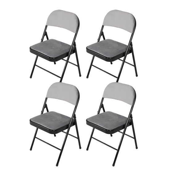 Klappstuhl Wedigo Velvet Grau 4er-Set 