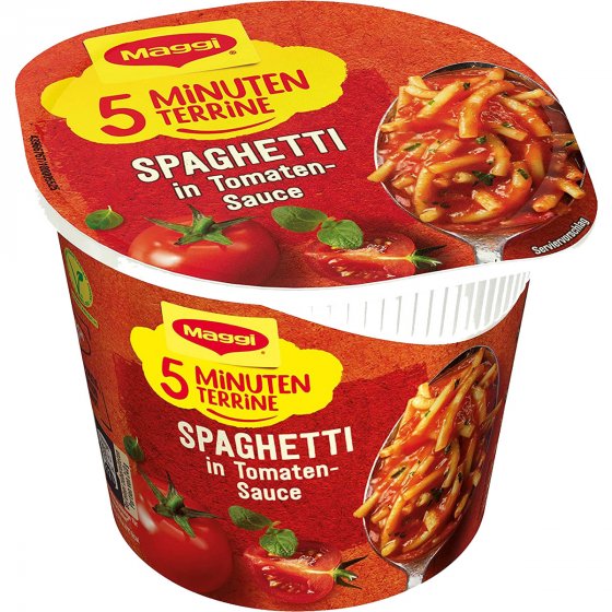Maggi 5 Minuten Terrine Spaghetti in fruchtiger Tomaten Sauce 60g 