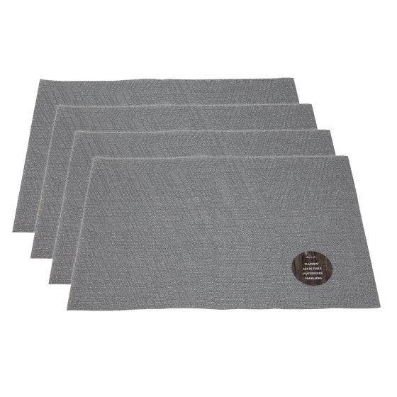 Tischset 4-teilig Polyester Hellgrau 