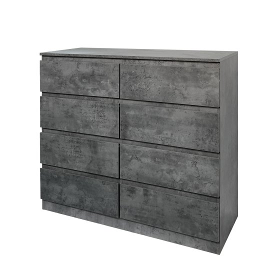 Kommode 8 grifflose Schubladen Thekla Beton 