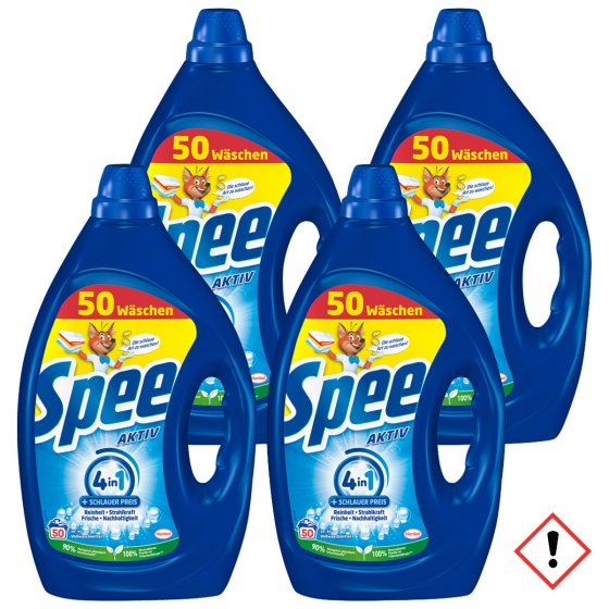 Spee Aktiv Gel Waschmittel langanhaltender Duft 4in1 2250ml 4er Pack 