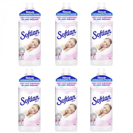 Softlan Weich und Mild Sensitive für empfindliche Haut 1000ml 6er Pack 