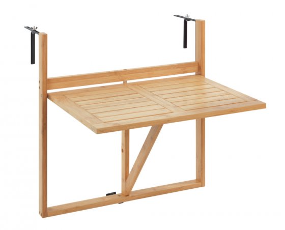 Bambus Balkon-Klapptisch Mod. Waikiki, zum Einhängen an Balkongeländer