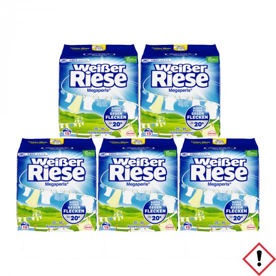 Weißer Riese Megaperls 18 Waschladungen langanhaltend Frische 5er Pack 