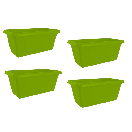 Blumenkasten mit Wasserspeicher 40 cm 4er Set Grün 