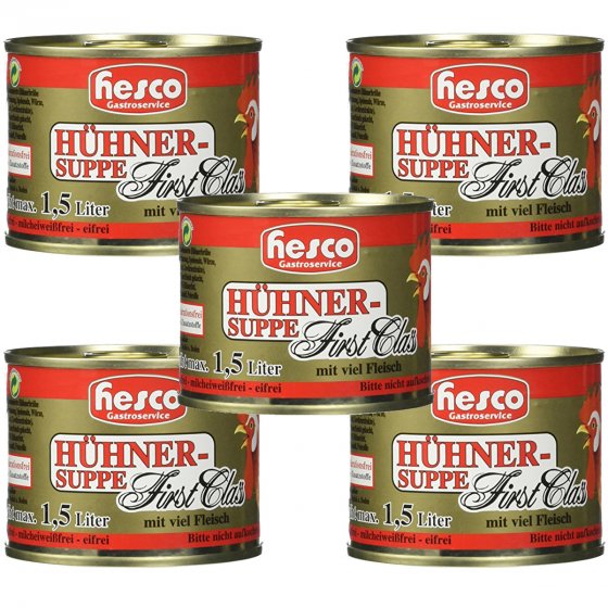 Hesco Hühnersuppe stark konzentriert First Class 5 Dosen 1060ml 