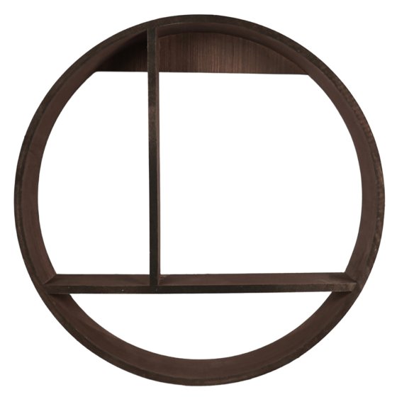 Wandregal Ø 37 cm Holz Dunkelbraun 