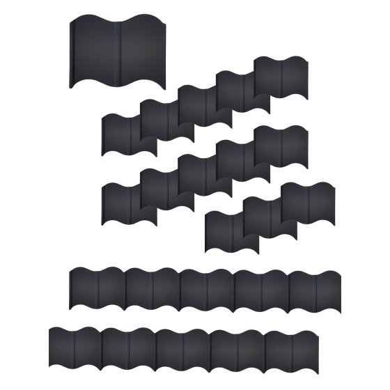 Beetumrandung Nessa Wave 24-teilig Schwarz 