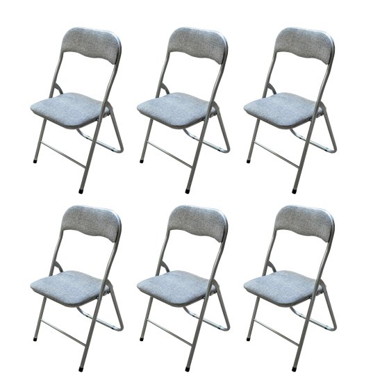 Klappstuhl 6er Set Dima Fabric Grau 