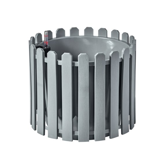 Blumentopf mit Wasserspeicher Nessa rund grau 