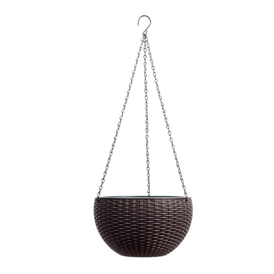 Blumenampel Nessa Rattanoptik Braun 