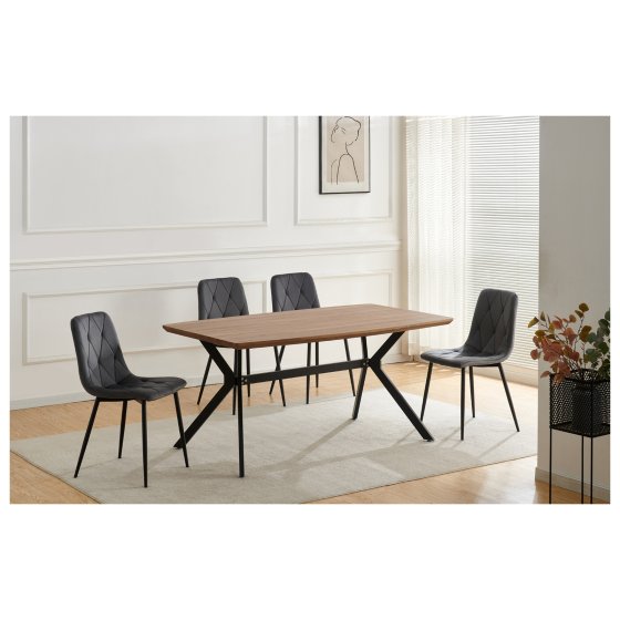 Stuhl Mesa Eco 4er-Set Velvet Grau 