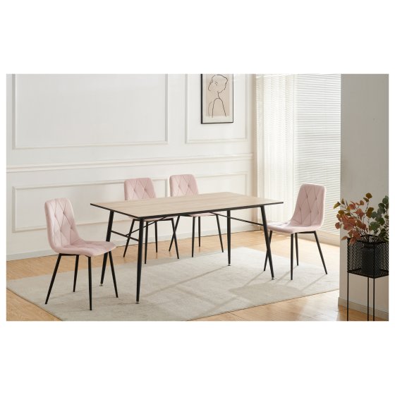 Stuhl Mesa Eco 4er-Set Velvet Rosa 