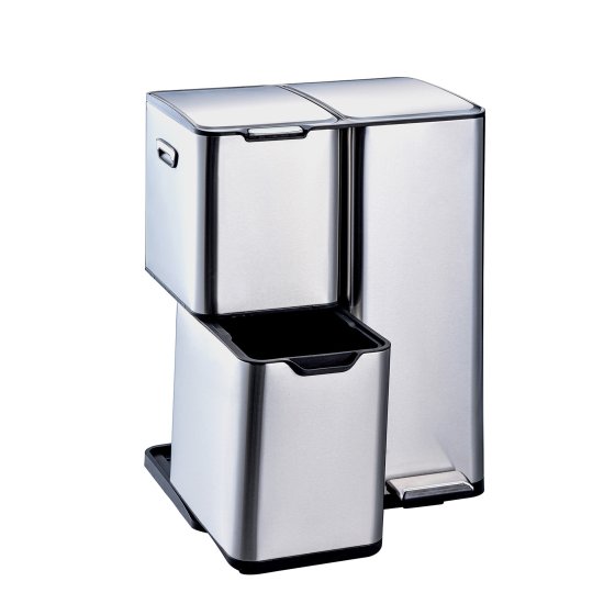 Mülltrennsystem Jannik 60 Liter Silber 