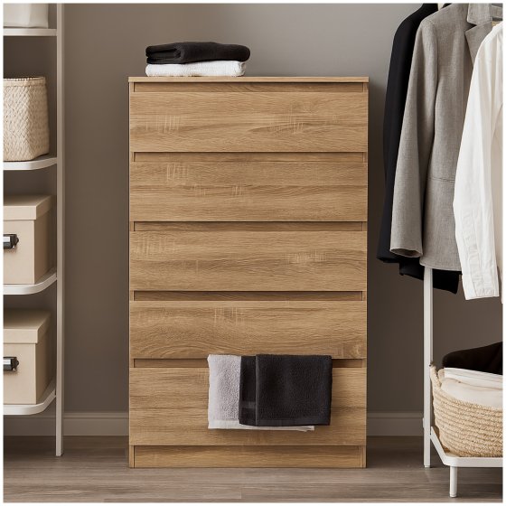 Kommode mit 5 grifflosen Schubladen Sonoma Modernes Design 
