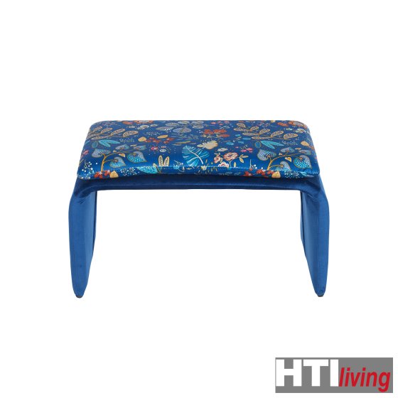 Polsterhocker B/H/T 61 x 34,5 x 40 cm Vance Blue Fantasy 
