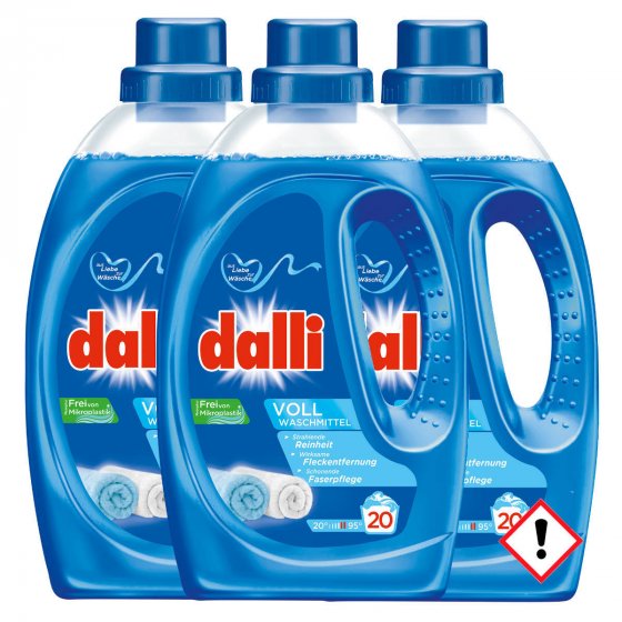 Dalli Activ Flüssig Vollwaschmittel 20WL Sehr ergiebig 1100ml 3er Pack 