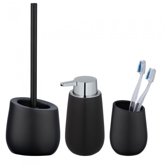 Bad-Accessoire-Set Mod. Badi Schwarz Keramik 
