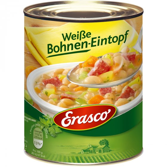 Erasco Weiße Bohnen Eintopf mit feiner Salami und Gemüse 800g 