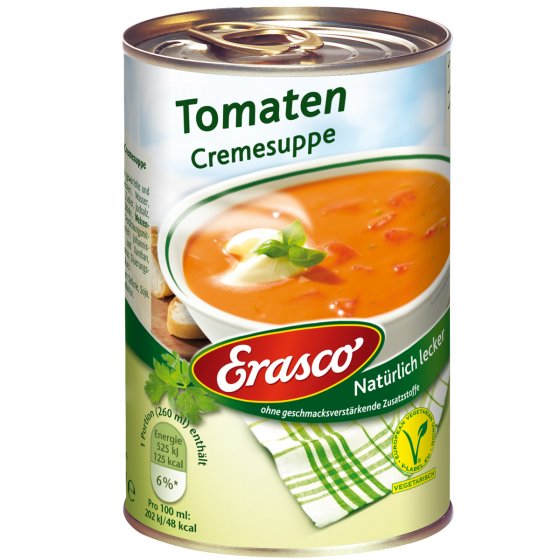 Erasco Tomaten Cremesuppe mit Tomatenstücken natürlich 390ml 