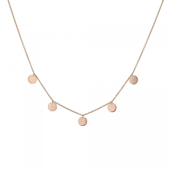 Halskette 925 Sterling Silber rosévergoldet Plättchen Boho 