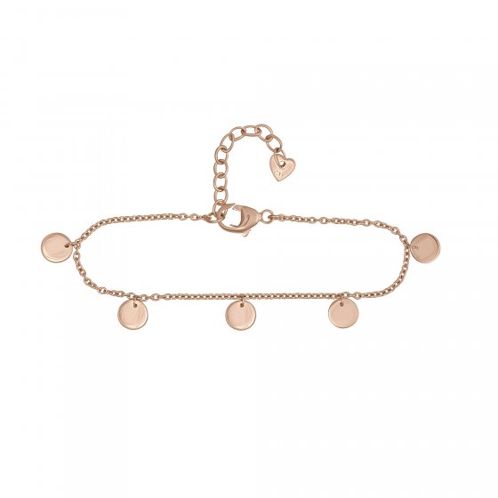 Armband 925 Silber rosévergoldet Plättchen Boho 