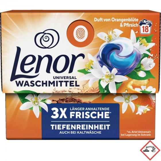 Lenor All-in-1 Pods Orangenblüte & Pfirsich 18 Pods 