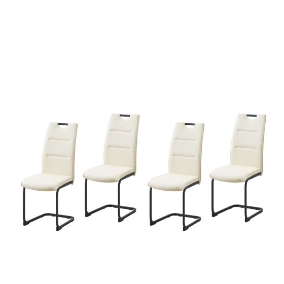 Schwingstuhl 4er Set PU creme DannyP 