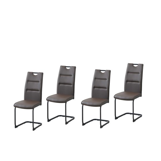 Schwingstuhl 4er Set PU braun DannyP 