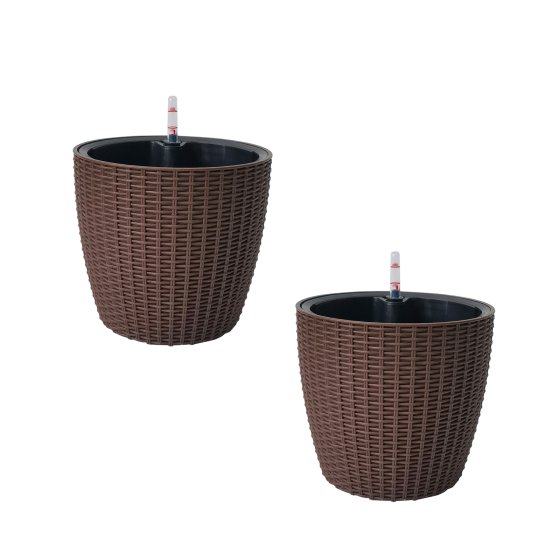 Blumentopf Hydro Ø 21 cm 2er Set Nessa Braun 