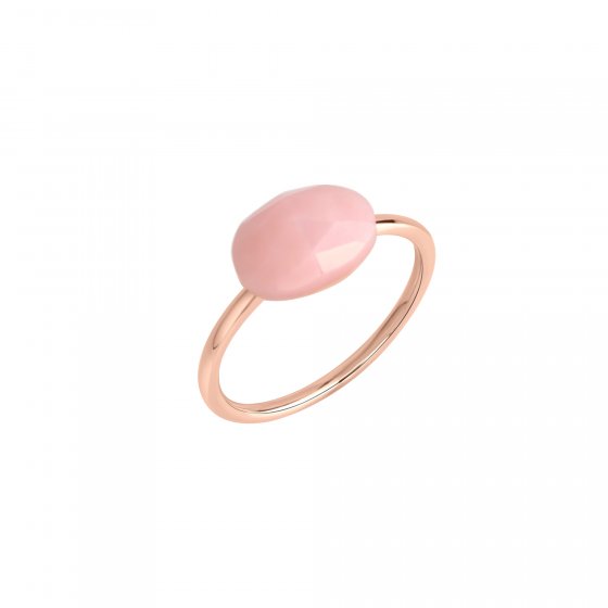Ring Silber 925 rosé-vergoldet mit einem pinken Opal 10x7mm 