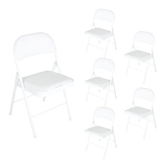 Klappstühle 6er Set Wedigo Weiß 