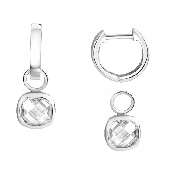 Ohrringe Silber 925 rhodiniert mit Zirkonia weiß 