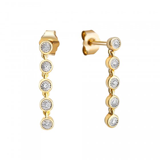 Ohrringe Gold 585 zweifarbig mit 10x Brillant zus. 0,05ct. 