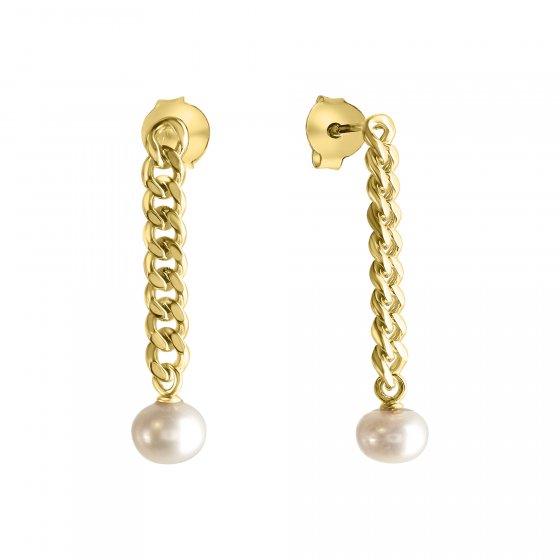 Ohrring 925 Silber vergoldet mit Süßwasserzuchtperlen 