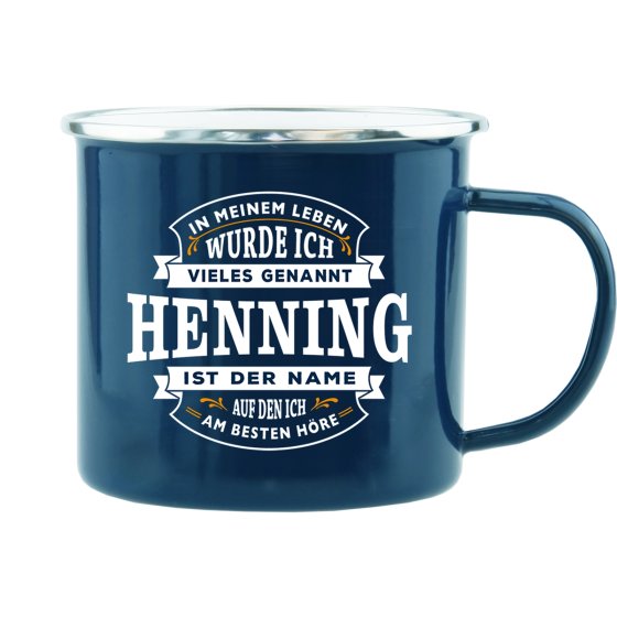 Echter Kerl Emaille Becher Henning 