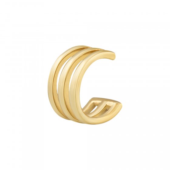 Ear Cuff 925 Sterling Silber gelb vergoldet Triple Design 