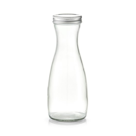 Glaskaraffe, 1000 ml mit Metalldeckel 