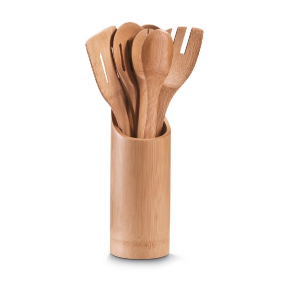 Küchenutensilienhalter-Set, 7-teilig Bambus 