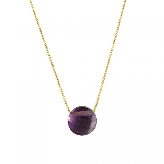 Halskette 375/- Gelbgold Amethyst 