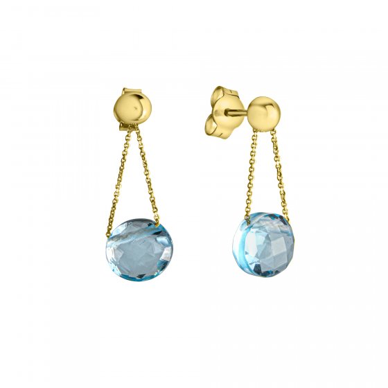 Ohrring 375/- Gelbgold Blautopas (beh) 