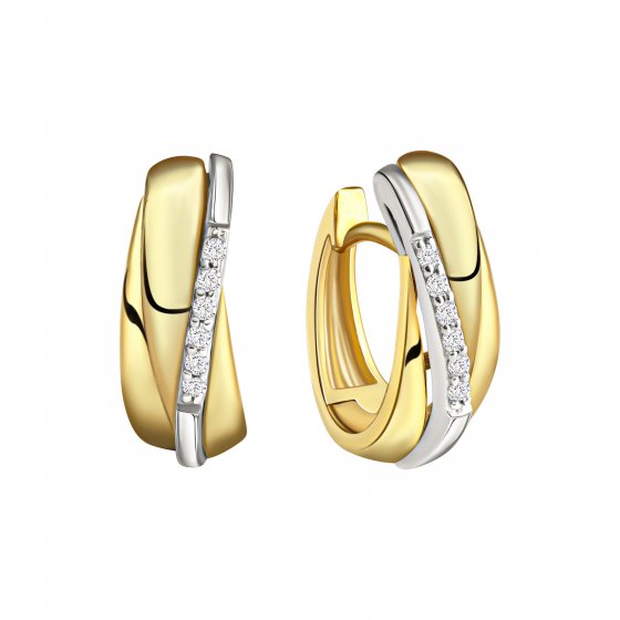 Ohrring 375/- Gelbgold Weißgold 