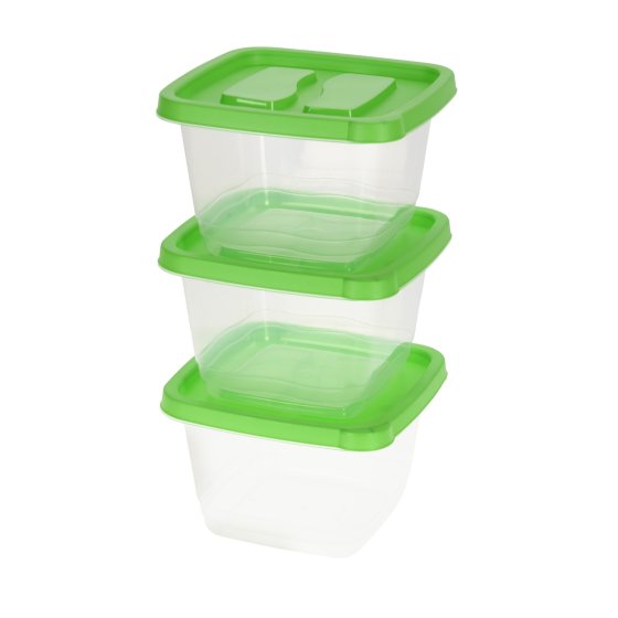Vorratsdosen-Set, 3-teilig Deckel Grün 