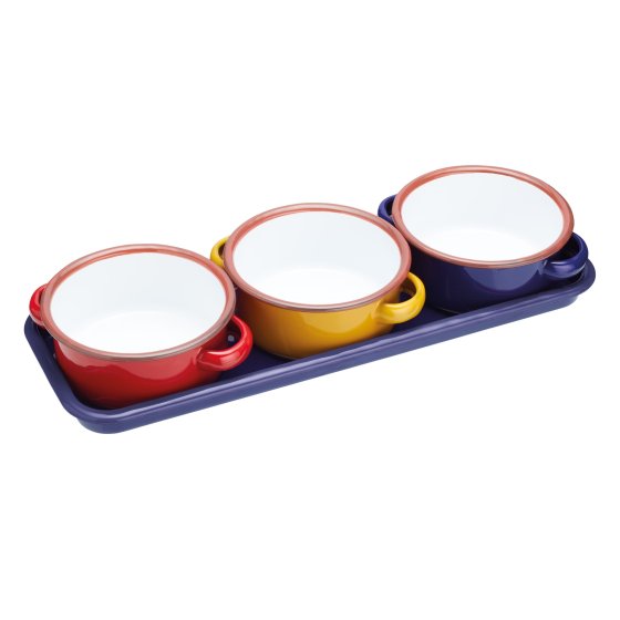 Dippschalen-Set 3-teilig, mit Tablett World of Flavours 