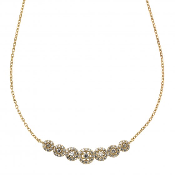 Halskette 585 Gold gelb Zirkonia weiß 